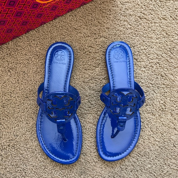 NEW 7.5 Tory Burch Miller Sandals Nautical Blue - Picture 7 of 13